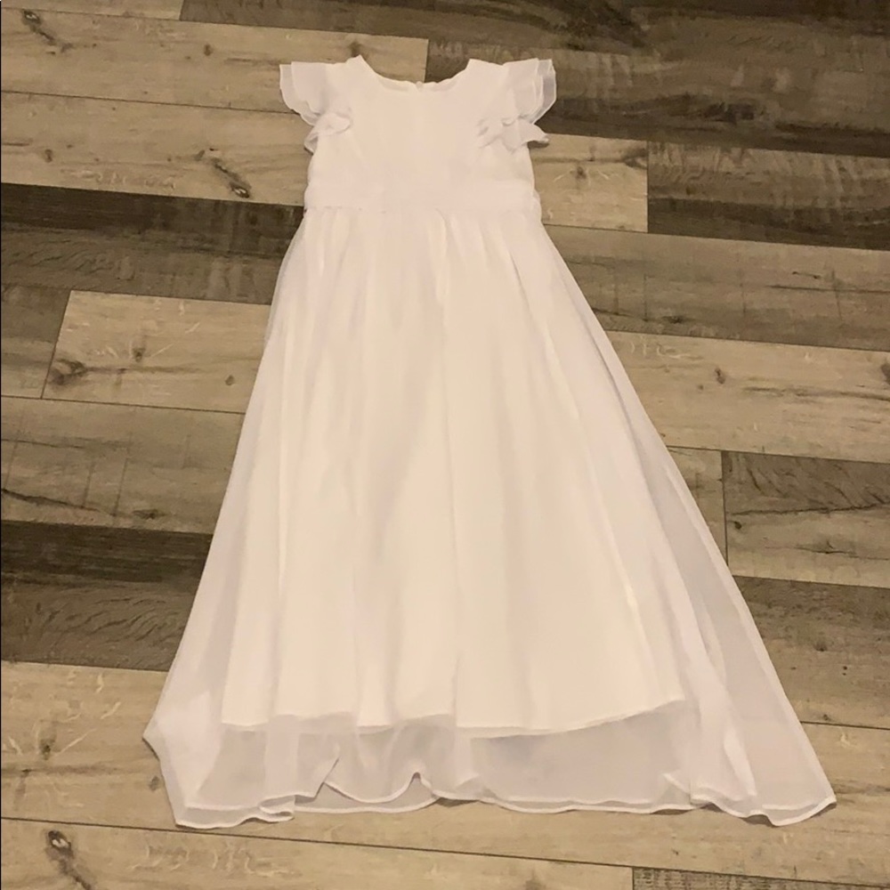 Beautiful girls white flower dress